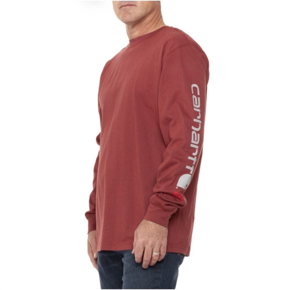 Carhartt Men's Burgundy Red Long-Sleeve Shirt - Size‎ S